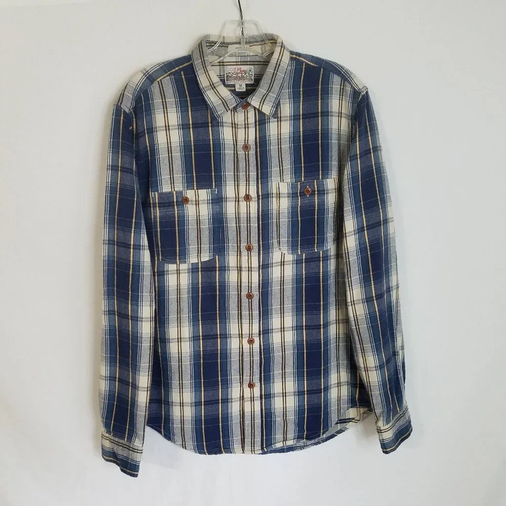 J Crew Midweight Plaid Flannel Shirt Slim Fit Mens‎ Size Medium